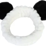 Elastic Washing Face Headband Women Makeup Cute Panda Ear Soft Head Wraps Women Hair Band for Shower Spa