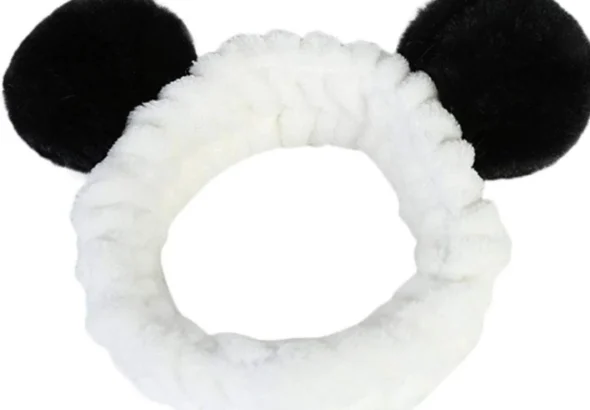 Elastic Washing Face Headband Women Makeup Cute Panda Ear Soft Head Wraps Women Hair Band for Shower Spa