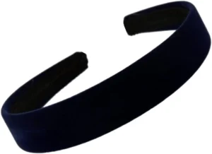 Velvet Feel Alice Hair Band Headband 2.5cm (1") Wide (Blue,Navy)