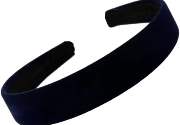 Velvet Feel Alice Hair Band Headband 2.5cm (1") Wide (Blue,Navy)