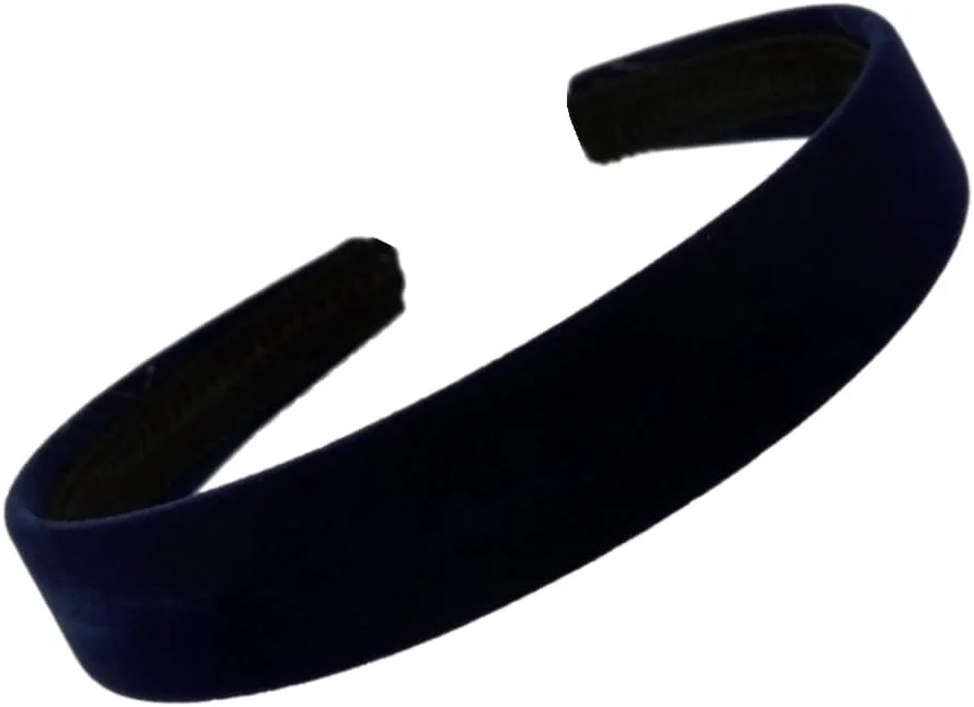 Velvet Feel Alice Hair Band Headband 2.5cm (1") Wide (Blue,Navy)