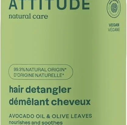 ATTITUDE Detangling Spray, EWG Verified, Vegan & Plant-Based Hair Care, Leave-In for Smooth & Manageable Hair, Pear & Amber Scent, 240 mL