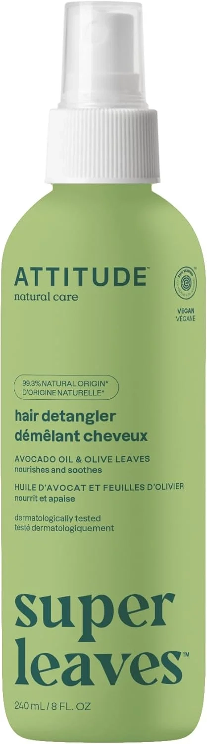 ATTITUDE Detangling Spray, EWG Verified, Vegan & Plant-Based Hair Care, Leave-In for Smooth & Manageable Hair, Pear & Amber Scent, 240 mL