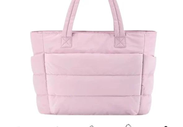 Puffer Travel Tote, Quilted Puffer Tote Bag for Women Large SizeLightweight Puffy Tote Bag with Compartments