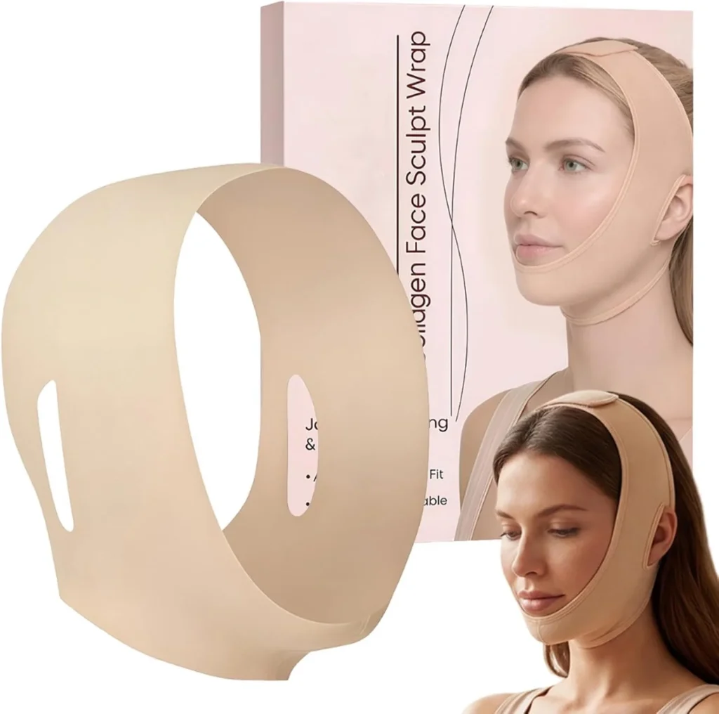 Face Wrap Sleeping, Reusable Breathable Jaw Shaper Wrap, Sculpting Firming Contouring Tool for Women Beauty, Day Night Skin Care, Facial Slimming, Chin Lift, Home Spa Relaxation