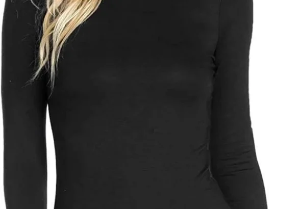Candid Styles Ladies Polo Roll Neck Long Sleeve Turtle Neck Plain Jumpers for Women Top 8 26