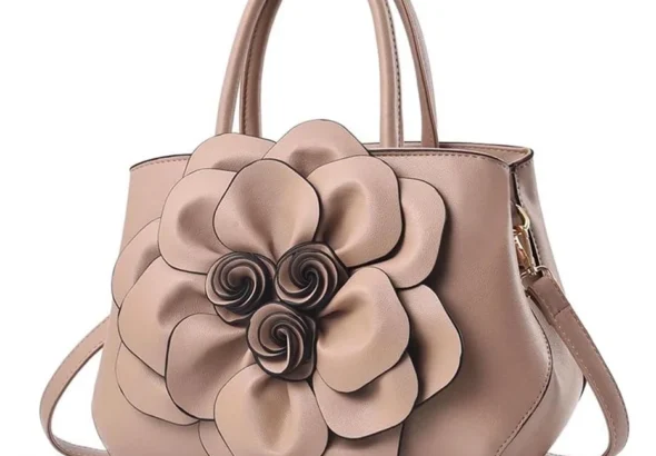 NICOLE & DORIS Stylish Handbags for Women Flower Top Handle Handbags Designer Shoulder Bag PU Leather Crossbody Bag Pretty Bag