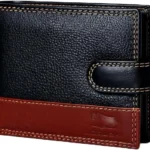 MORUCHA RFID Blocking Genuine Leather Wallet for Men  Slim Bifold Bull Leather Wallet with Coin Pocket, ID Window, 8 Card Slots  Premium Black/Brown Luxury Gift Box (Model #M75)