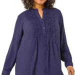 Roman Curve Lace Trim Pintuck Blouse for Women UK - Ladies Everyday Holiday Spring Summer Notch Neckline Comfy Soft Evening Vacation Work Party