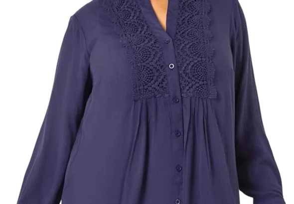 Roman Curve Lace Trim Pintuck Blouse for Women UK - Ladies Everyday Holiday Spring Summer Notch Neckline Comfy Soft Evening Vacation Work Party