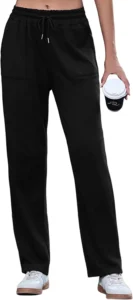 Uniexcosm Sweatpants Womens Straight Leg Ladies Cotton Joggers Tracksuit Bottoms with Pockets Drawstring Baggy Sports Trousers Sweat Pants Petite Regular Tall for Casual Gym Yoga