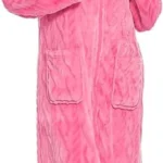kraftd Women's Robes Flannel Fleece Dressing Gown with Tassle Zip & Front Pockets | Ladies Loungewear | Womens Robe | Bathrobes | Nightwear | Night Gown