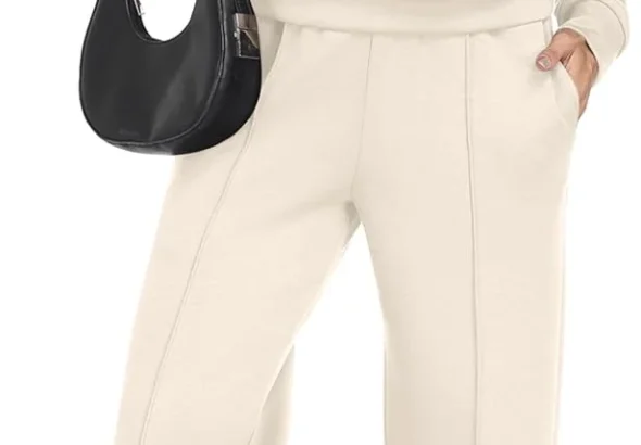 GRECERELLE Tracksuit Womens Full Set Autumn Long Sleeve Lounge Wear Sets for Women Two Piece Outfits Activewear Casual Crew Neck Pullover Tops and Jogging Bottoms with Pockets