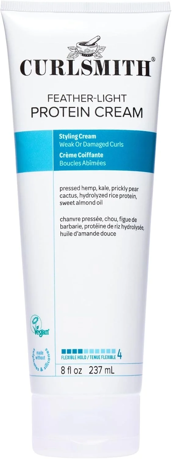 Curlsmith - Feather-Light Protein Cream, Hair Styling Cream for Weak, Damaged Curls, Medium Hold (237ml)