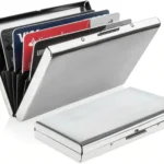 Slim Aluminum RFID Card Holder, Ultra-Thin Stainless Steel Card Wallet, Men Credit Card Holder Wallet, Men & Women Best Card Protector with 6 Slots (Sliver)