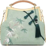 Embroidery Tassel Clutch Purses for Women Evening Bag Party Prom Handbags Bridal Wedding Crossbody Shoulder Bags floral clutch purses, Green