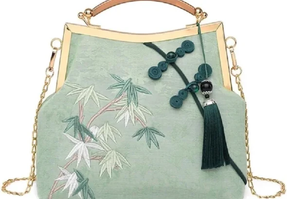 Embroidery Tassel Clutch Purses for Women Evening Bag Party Prom Handbags Bridal Wedding Crossbody Shoulder Bags floral clutch purses, Green