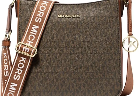 Michael Kors Jet Set Travel Small Signature Logo Crossbody Messenger Bag Brown