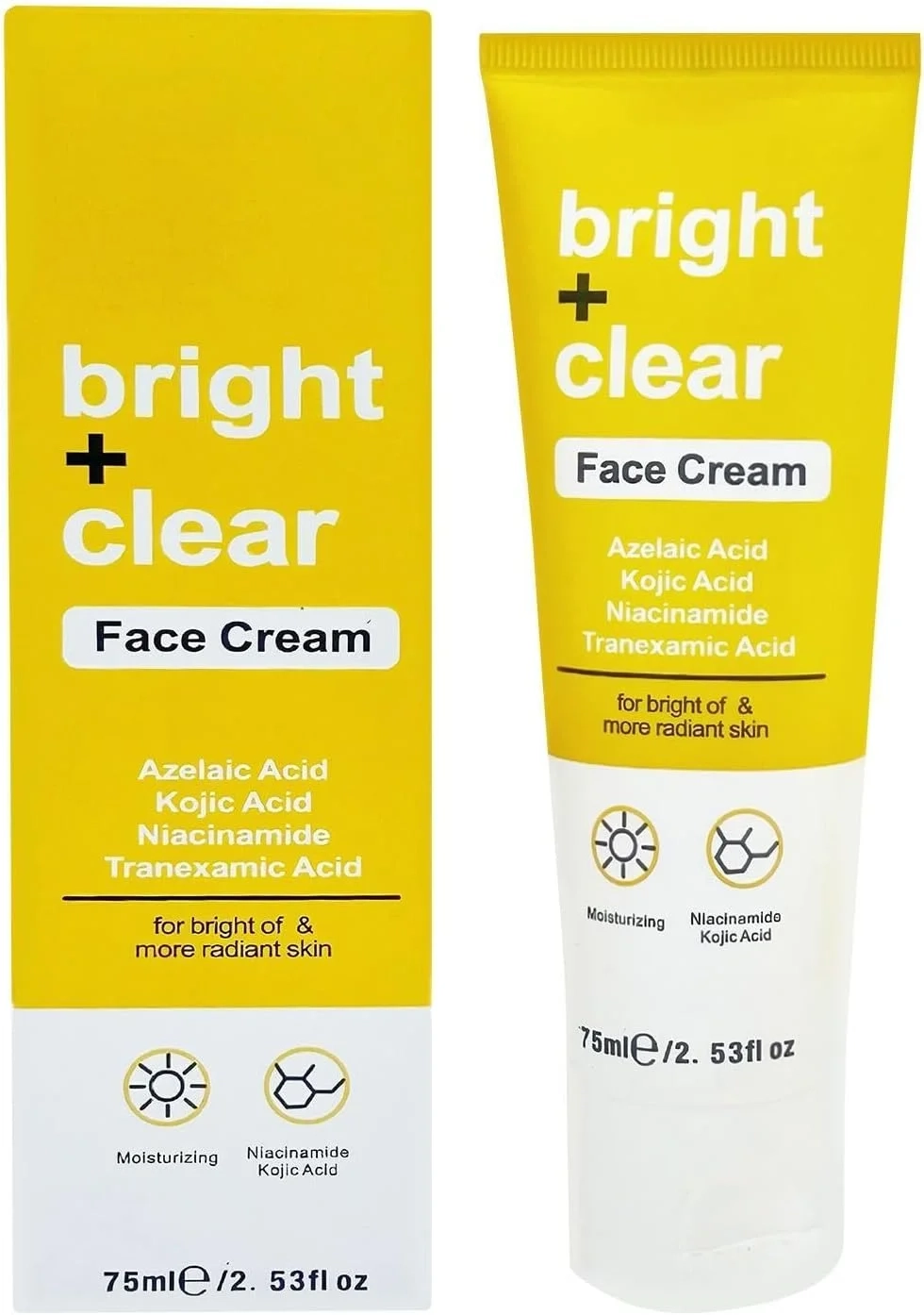 Face Brightening Cream - Moisturizing Lotion | 75ml Nourishing Portable with Day Night Care, Beauty Skincare with Travel Use, Hydrating Cream, Cosmetic for Women Home Beauty Care