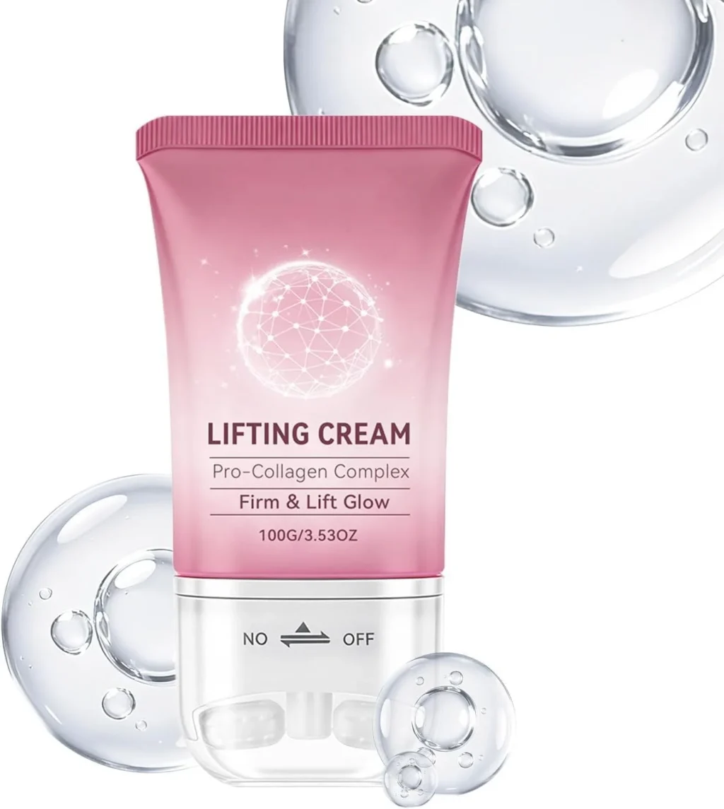 Neck Cream - Hydrating Firming Lotion for Daily Neck Care Women Adults Spa Massage Use | Lightweight Non Greasy Moisturizer with Silicone MassageRoller Applicator, Skin Softening Hydration Blend