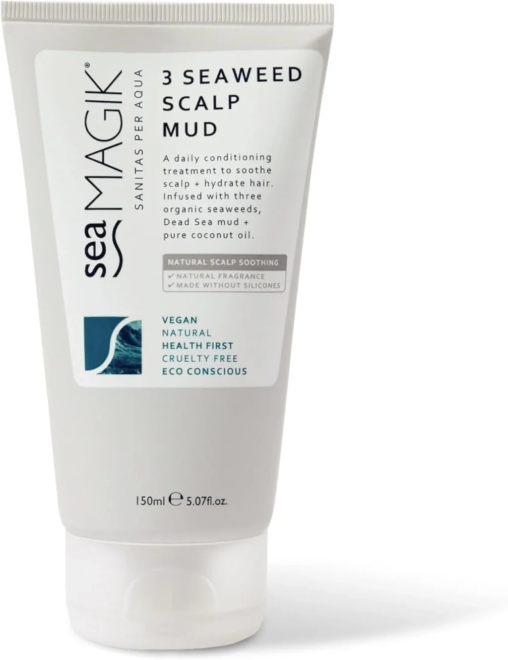 Sea Magik - Scalp Mask for Itchy, Sensitive and Dry Scalp and Hair, 3 Organic Seaweed with Dead Sea Mud, Conditioner with Salicylic Acid, Long Lasting Hydration, Vegan, Cruelty Free (150ml)