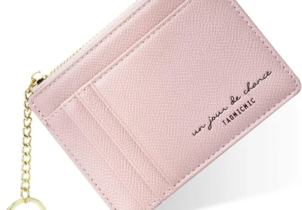 URAQT Credit Card Holder Wallet, RFID Blocking Leather Ultra Slim Wallet, Thin Minimalist Credit Card Case Card Protector, Front Pocket Wallets for Men, Women - 6 Card Slots and 1 Pockets