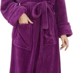 DiaryLook Fluffy Ladies Dressing Gown with Hooded, Super Soft Loungewear Robe for Women, Dressing Gowns for Women UK Bathrobe
