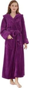 DiaryLook Fluffy Ladies Dressing Gown with Hooded, Super Soft Loungewear Robe for Women, Dressing Gowns for Women UK Bathrobe