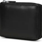 RAS Mens Genuine Leather RFID Zip Around Wallet, Slim Bifold Purse with Coin Pocket, 5 Card Slots, 2 Note Compartments, Secure Zip Closure, Black, 12 x 10 cm, (Art-355)