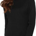 Womens Knitted Polo Neck Ribbed Jumper Long Sleeve High Roll Neck Winter Sweater Ladies Warm Stretch Cardigan Top Plus Size UK 8-26