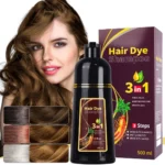 3 In 1 Instant Hair Color Shampoo,multicolor, Long Lasting, Fast Hair Dye For Men & Women, Instant Hair Dye Shampoo For Gray Hair, 500ml (Chestnut Brown)