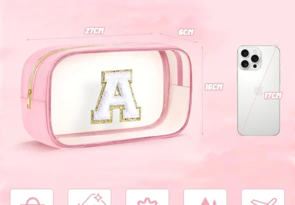 Clear Toiltery Bags - Gift for 9 10 11 12 13 Year Old Girl Personalized Makeup Bag for Women Waterproof Toietry Bag Travel Accessories Gifts for Teen Girls Birthday Gifts