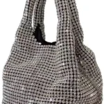 Rhinestone Mini Tote Bag Women Blingbling Sparkle Purse Crystal Clutch Handbags Silver Party Prom Wedding