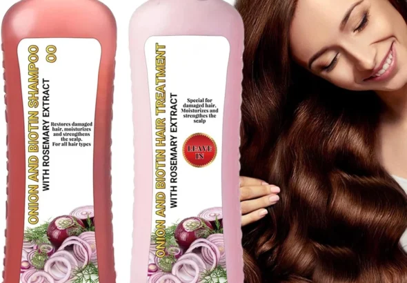 Onion Shampoo & Biotin  Growth Care for Thicker Hair | Biotin with Rosemary, Conditioner Set, Nourishing for Stronger Smoother Hair for Men and Women