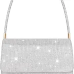 Women's Clutches, Sparkly Handbags for Women with 2 Compartments, Small Glitter Sequins Clutch Bag with Handle, Elegant Envelope Shoulder Evening Bag for Wedding Prom Party