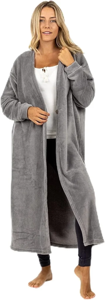TURTLE Warm Ladies Long Maxi Soft Fleece Cardigan Womens Open Lightweight Cardigan, Stay Warm & Cozy