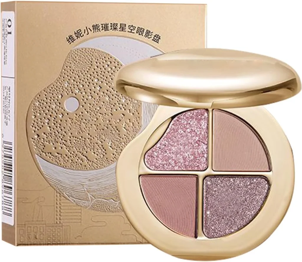 Makeup Eyeshadow Palette - 4-in-1 Eye Cheek Palette,Cosmetic Long-Lasting Blush Highlighter for Skin Mature Face Women Teens Older, Travel