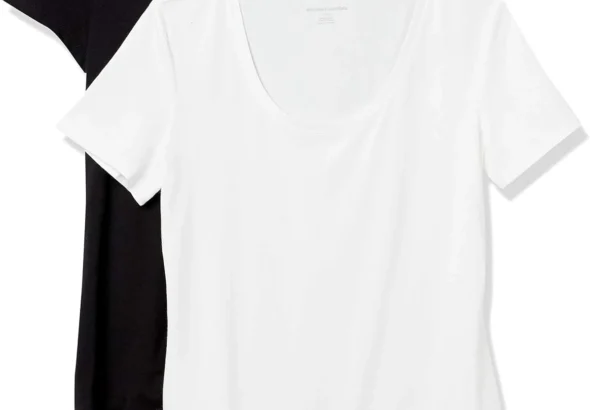 Amazon Essentials Women's Regular-Fit Short-Sleeve Scoop Neck T-Shirt (Available in Plus Size)