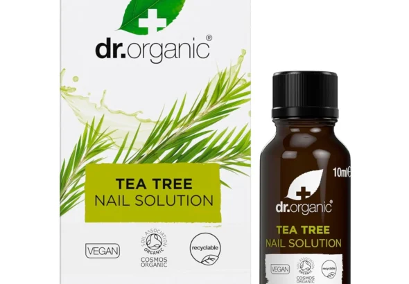 Dr Organic Tea Tree Nail Solution, Purifying, Conditioning , Mens, Womens, Natural, Vegan, Cruelty-Free, Paraben & SLS-Free, Recyclable & Recycled Ocean Bound Plastic, Certified Organic, 10ml