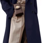 IDEALSANXUN Womens Long Wool Coats Fall Winter Double Breasted Trench Coat Peacoat
