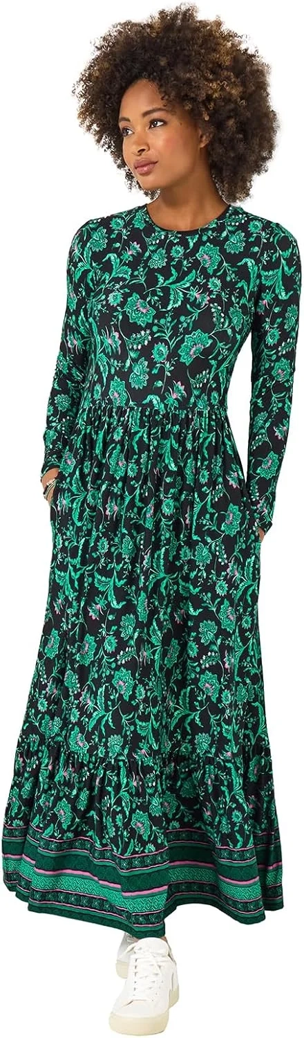 Joe Browns Women's Floral Border Print Boho Jersey Dress Dress