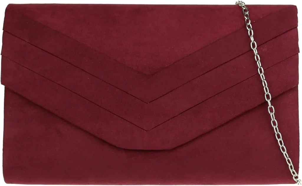 Girly Handbags Womens Faux Suede Plain Clutch Bag