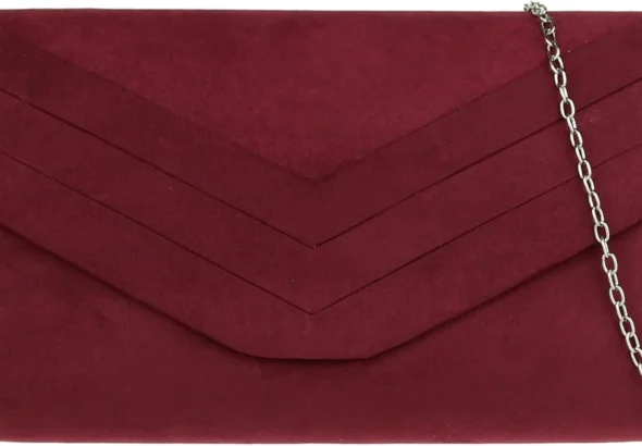 Girly Handbags Womens Faux Suede Plain Clutch Bag