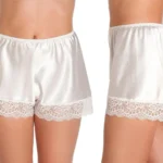 Lady OLGA French Knickers Women, Comfy Satin Shorts Silk PJs for women, Intimate Womens Nightwear Sexy Knickers, Sizes 10 to 28 Plus Size Lingerie UK