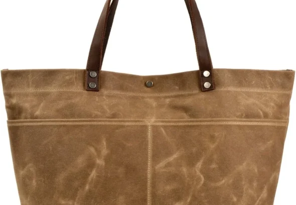 WUDON Waxed Canvas Travel Tote Bag - Extra Large Carryall Shoulder Bag for Women
