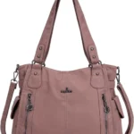Angelkiss 2 Top Zippers Multi Pockets Women Handbags/Washed Leather Purses/Shoulder Bags 1193