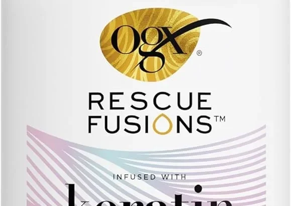 OGX Rescue Fusions Keratin with Vegan Squalane Prep & Protect Pre-Shampoo Treatment, Deeply Conditions, Strengthens & Reduces Strand Breakage to Visibly Repair Damaged Hair, 250ml