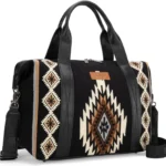 Wrangler Duffel Bag for Women Large Travel Weekender Bag Tapestry Designer Carry On Bags, Tapestry-Black
