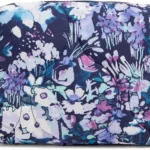 Vera Bradley Women's Featherweight Medium Cosmetic Makeup Organizer Bag, Artist's Garden Purple, One Size