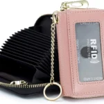 imeetu Credit Card Holder for Women RFID Card Holder Wallet Slim Leather Ladies Card Holder with 12 Card Slots, 2 Wide Cash Slots, Keyring & ID Window (Small)